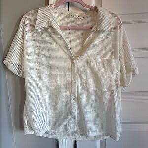 Sheer Textured White Blouse from Lizard Thicket